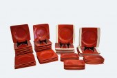 FRENCH RED GLAZED POTTERY LUNC