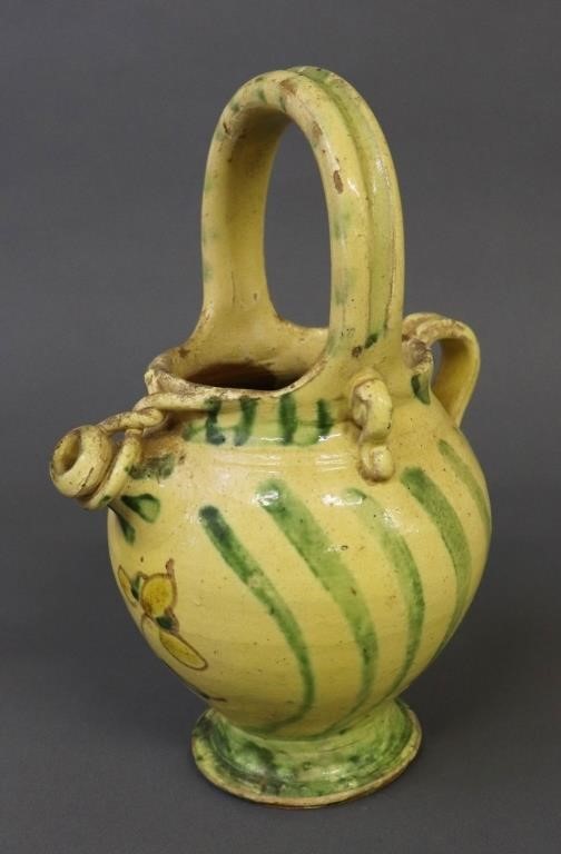 French redware wet drug jar, 19th