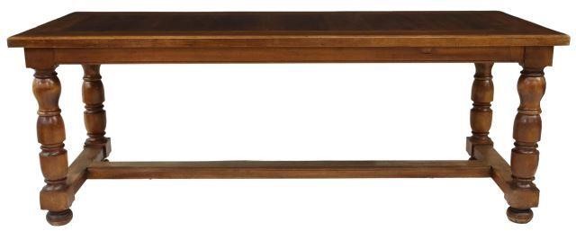 FRENCH REFECTORY TABLE ON TURNED