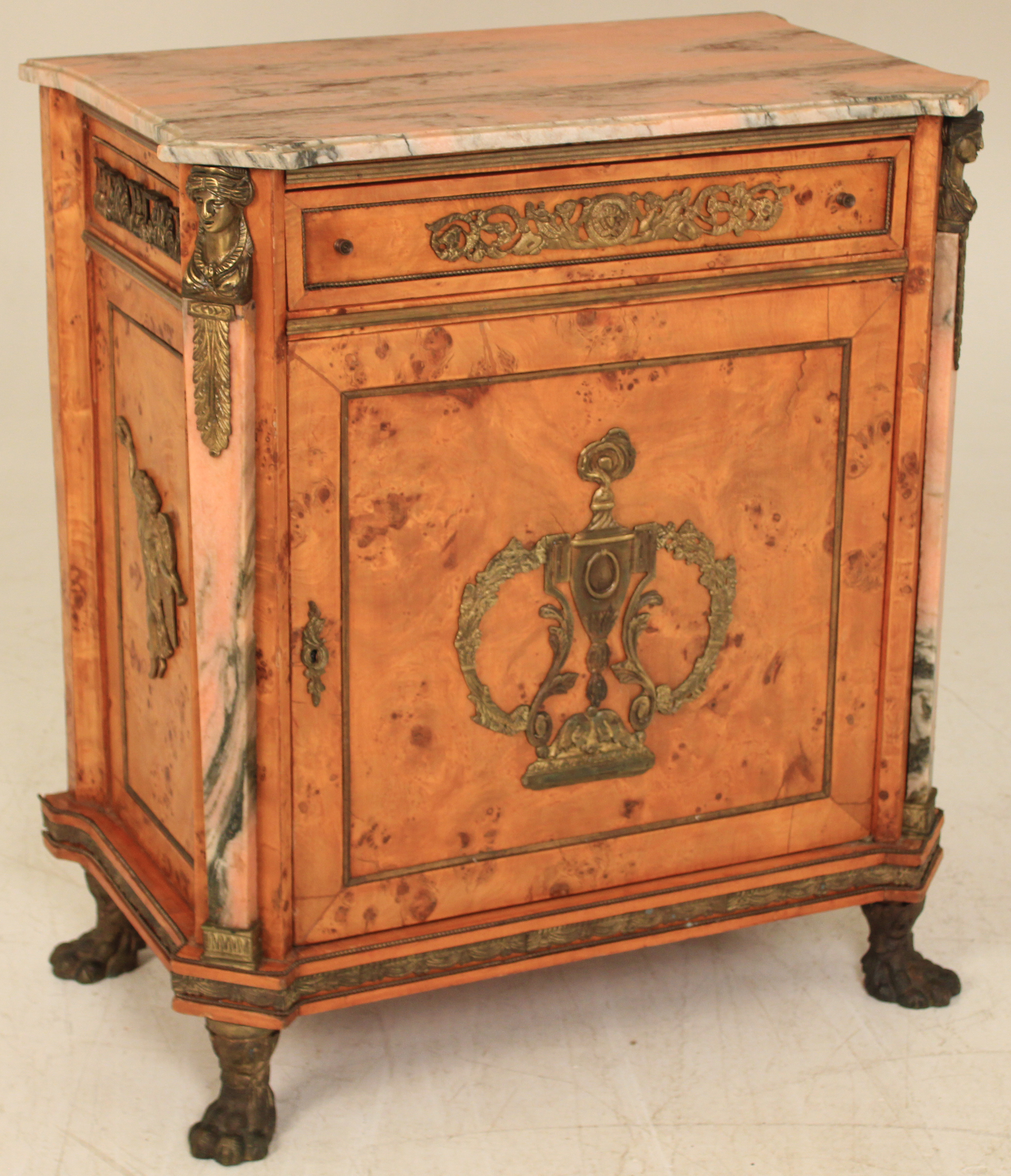 FRENCH REGENCY STYLE OLIVE ASH BURL