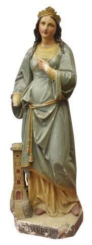 FRENCH RELIGIOUS PAINTED PLASTER