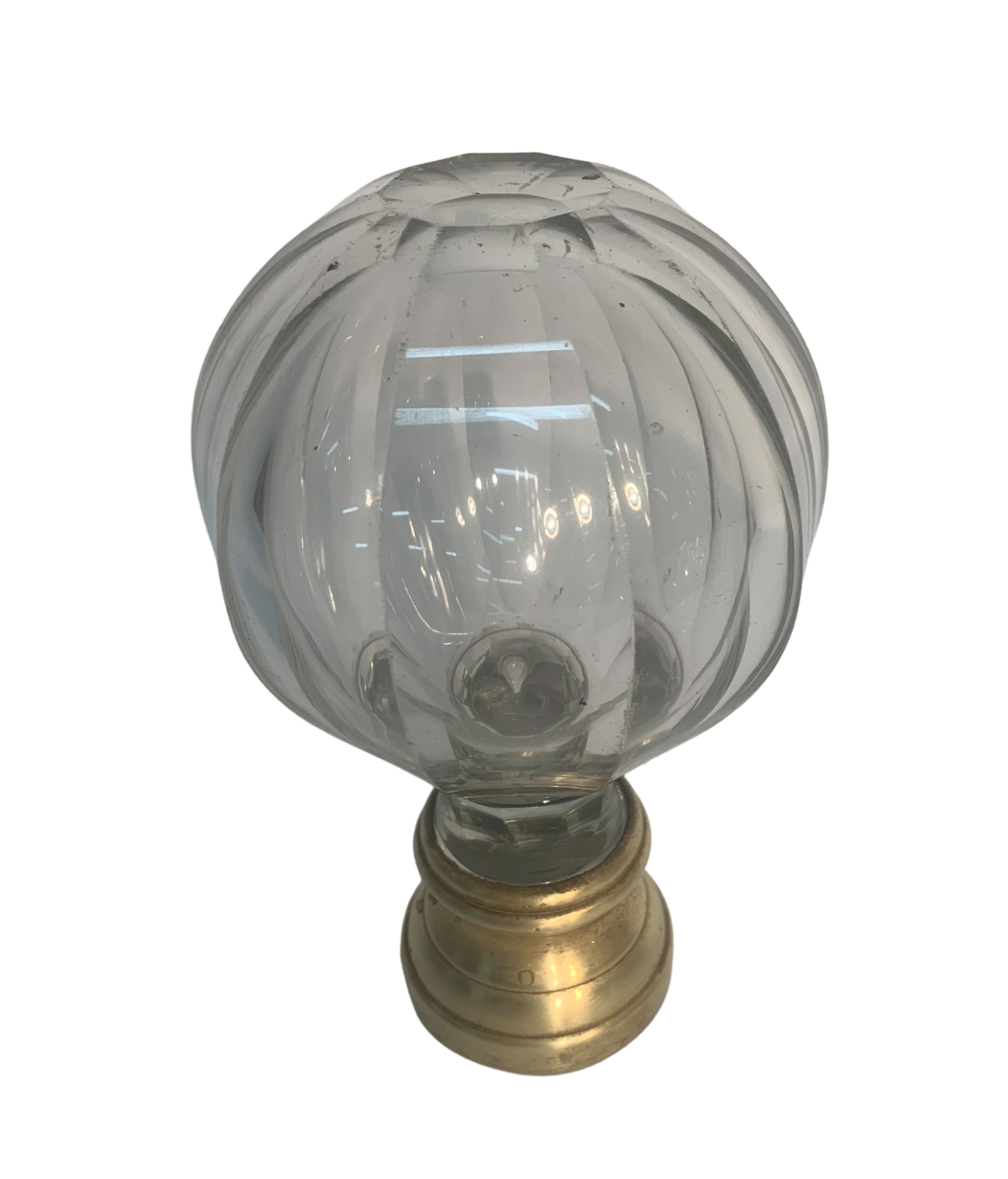 FRENCH RIBBED CRYSTAL NEWEL POST