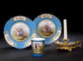 French Richly Gilded Bleu Cele