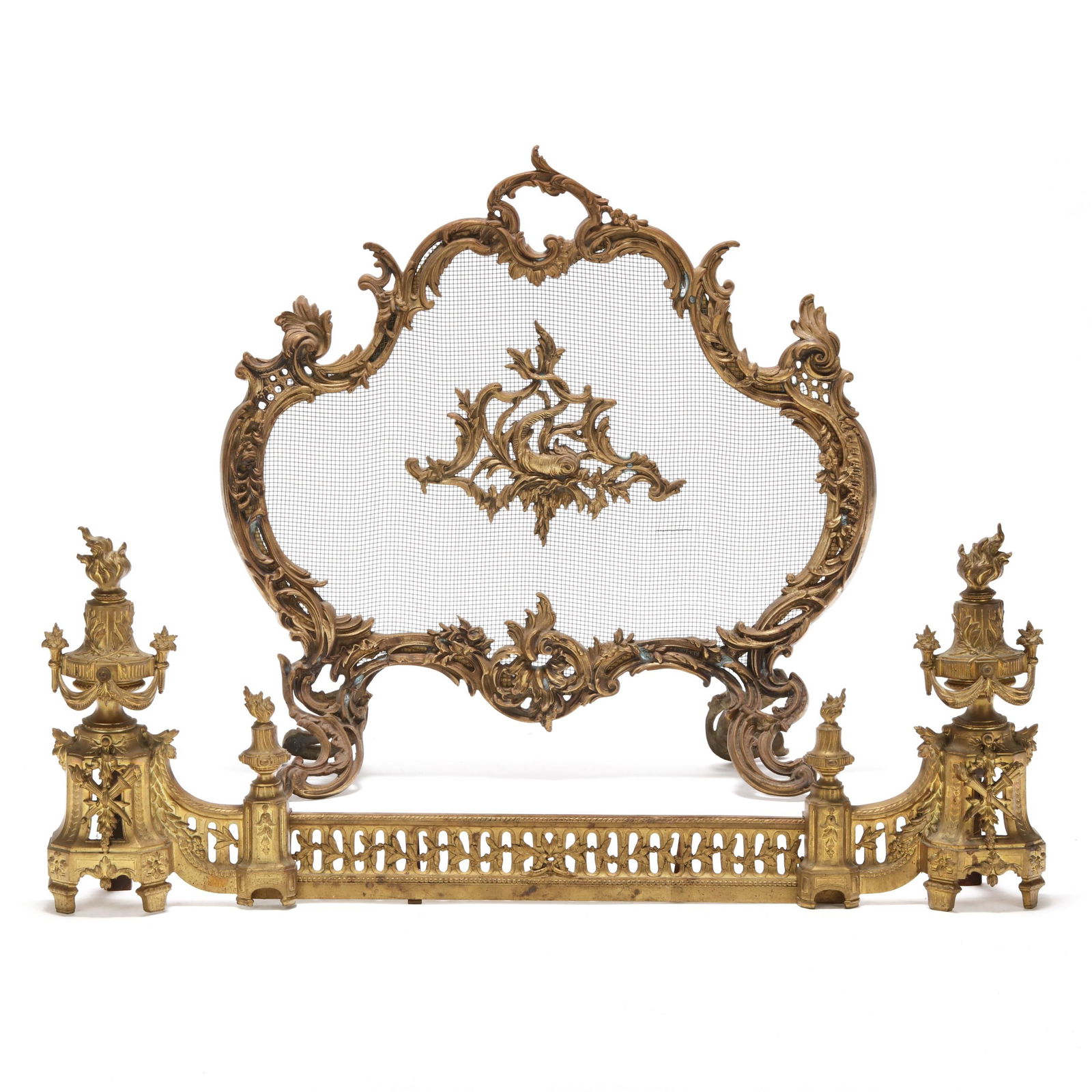 FRENCH ROCOCO STYLE BRASS FIRE