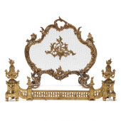 FRENCH ROCOCO STYLE BRASS FIRE