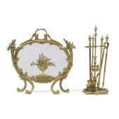 FRENCH ROCOCO STYLE BRASS FIRE