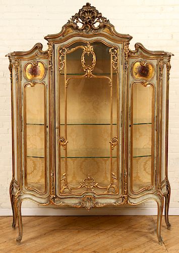 FRENCH ROCOCO STYLE PAINTED GILT