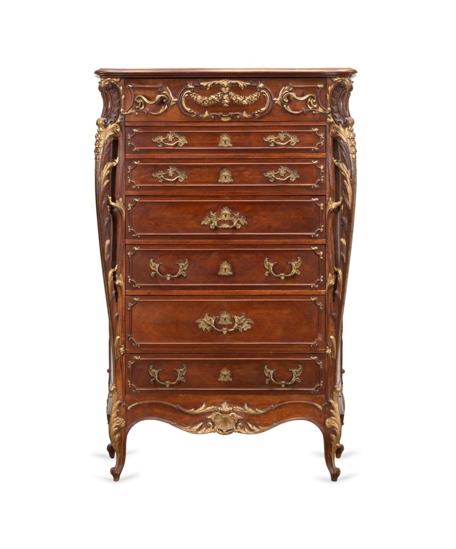 FRENCH ROCOCO STYLE PARCEL GILT