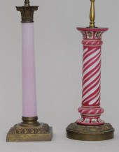 FRENCH ROSE OVERLAY GLASS COLU