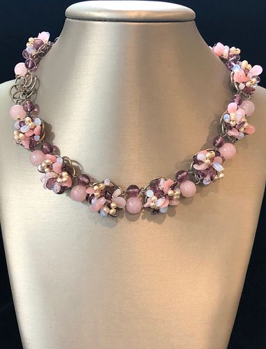 FRENCH ROSE QUARTZ, AMETHYST,