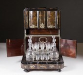 FRENCH ROSEWOOD LIQUEUR SET, W