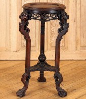 FRENCH ROSEWOOD MARBLE TOP PED