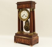 FRENCH ROSEWOOD PORTICO CLOCK