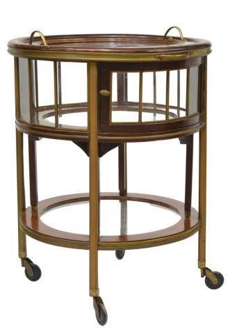 FRENCH ROUND GLASS-TOP VITRINE