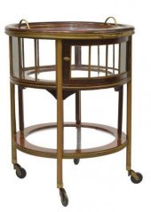 FRENCH ROUND GLASS-TOP VITRINE