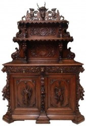 FRENCH SAINT HUBERT CARVED OAK