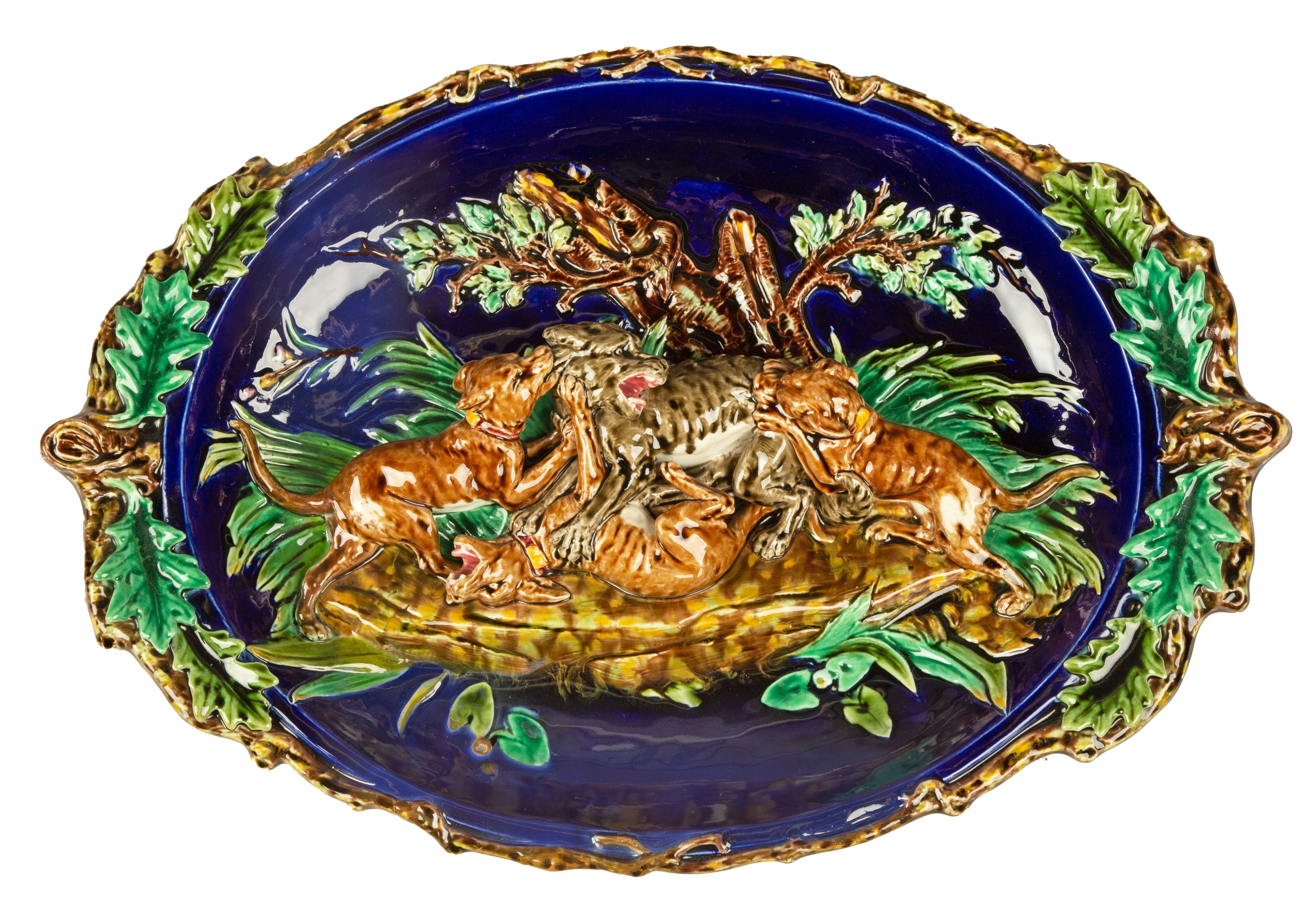 FRENCH, SARREGUEMINES MAJOLICA
