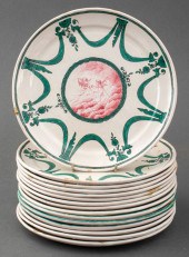 FRENCH SCEAUX FAIENCE PLATES,