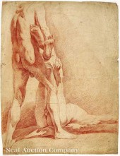 French School 18th c. "Male Nu