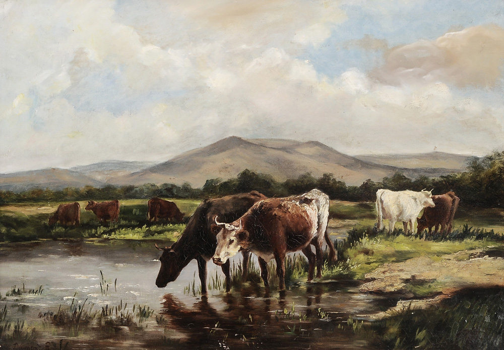 French School (20th century) Cows