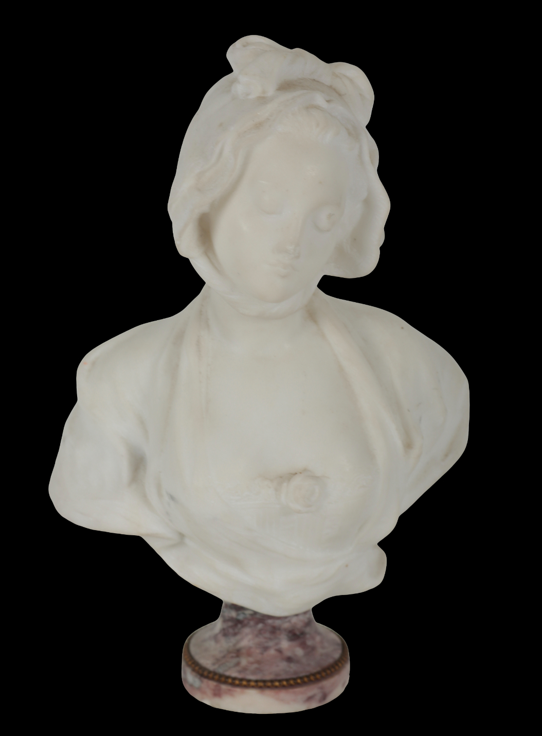 FRENCH SCHOOL, A MARBLE BUST OF A