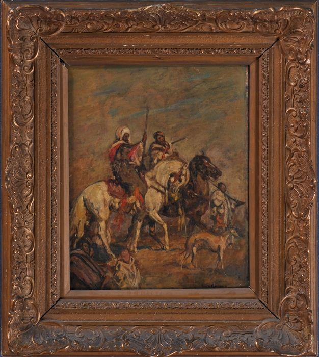FRENCH SCHOOL : ARAB HORSEMEN Oil