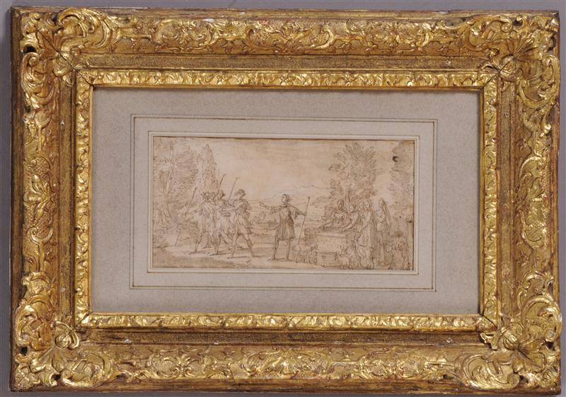 FRENCH SCHOOL: AT THE WELL Sepia