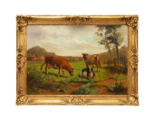 FRENCH SCHOOL, COWS IN PASTURE