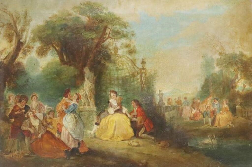 FRENCH SCHOOL FETE CHAMPETRE OIL