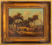 FRENCH SCHOOL GENRE SCENE OIL