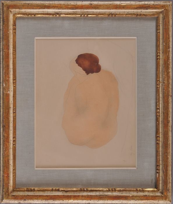 FRENCH SCHOOL: NUDE Watercolor on