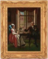 FRENCH SCHOOL O/C GENRE PAINTI