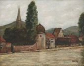 FRENCH SCHOOL OIL PAINTING LAN