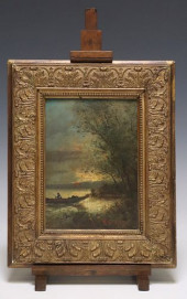 FRENCH SCHOOL OIL PAINTING RIV