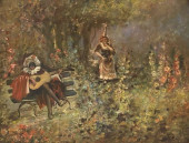 FRENCH SCHOOL PAINTING ON PANE