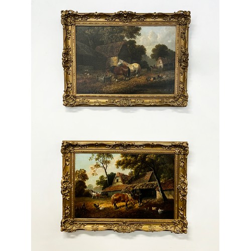 French school, pair of farm yard