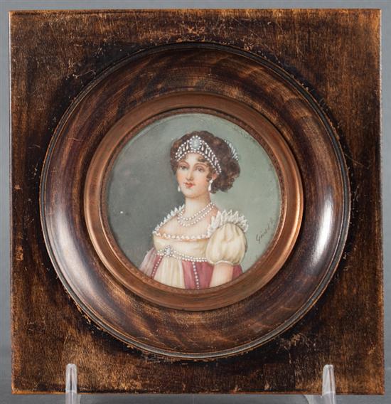 French School. Round portrait