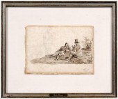 French School sporting drawing