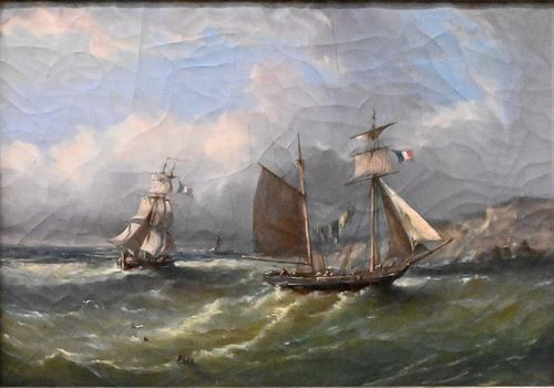 FRENCH SEASCAPE, OIL ON CANVAS, TWO