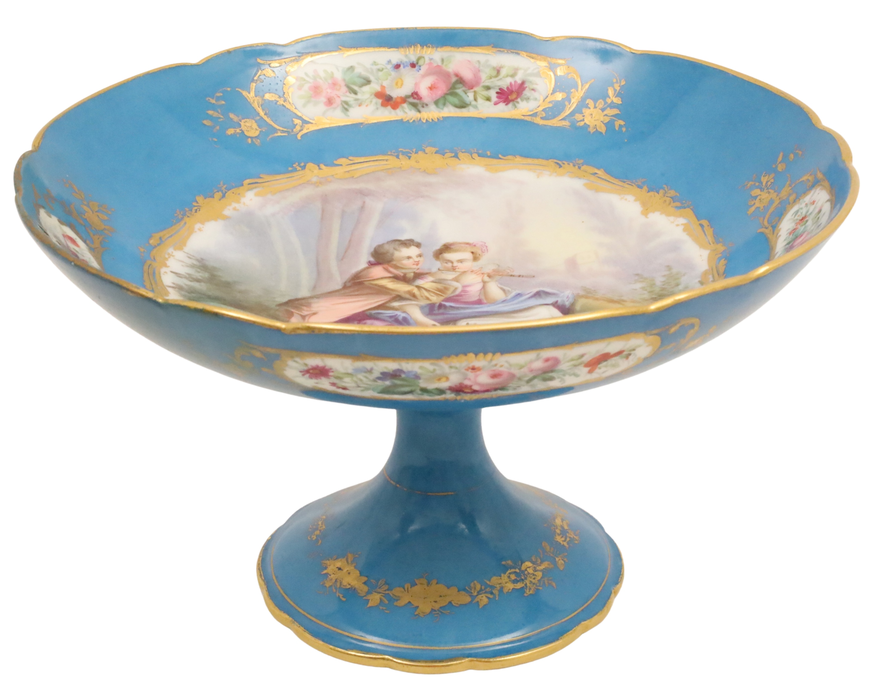 FRENCH SEVRES PORCELAIN COMPOTE A