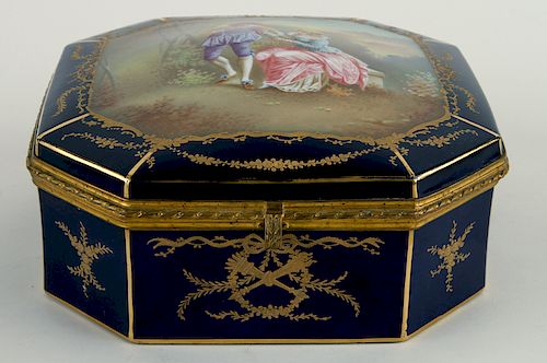 FRENCH SEVRES PORCELAIN GILT BRONZE