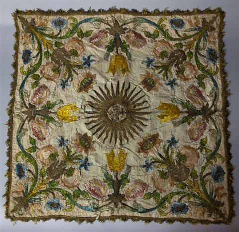 FRENCH SILK AND GILT EMBROIDERY