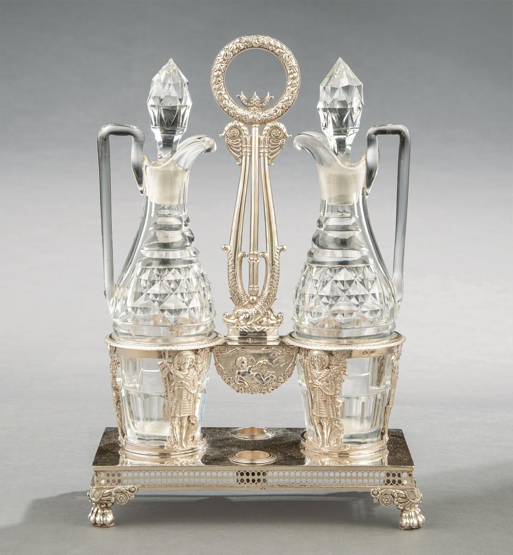 FRENCH SILVER AND CUT CRYSTAL CRUET