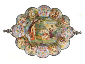 FRENCH SILVER AND ENAMEL CARD