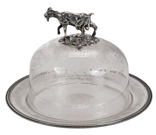 FRENCH SILVER AND GLASS CHEESE