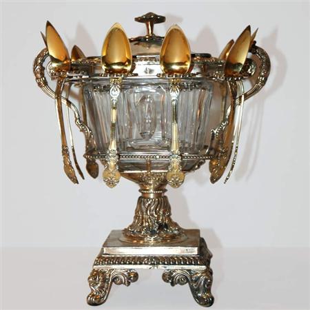 French Silver and Glass Jam