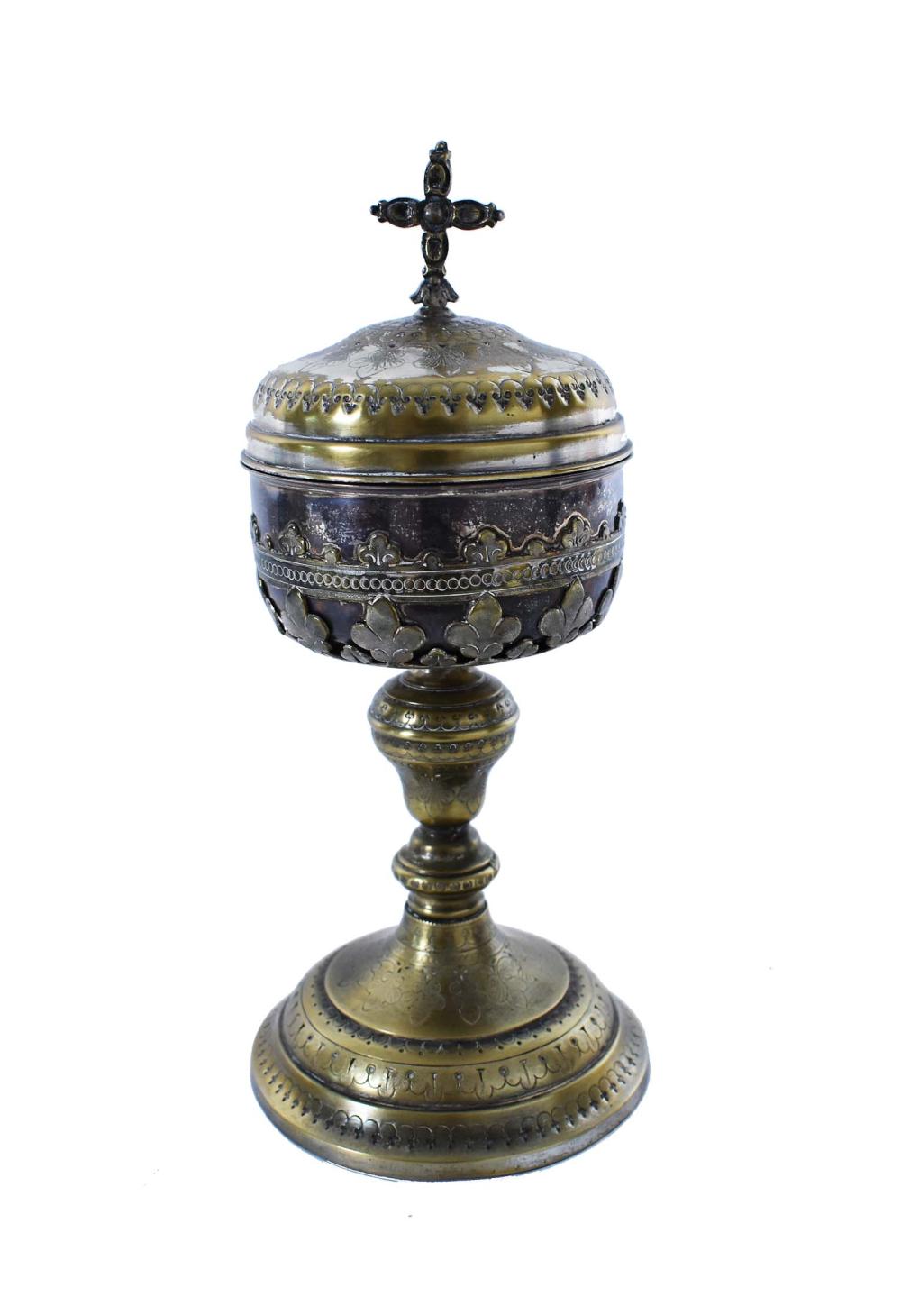FRENCH SILVER & BRASS COVERED