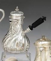 French silver chocolate pot