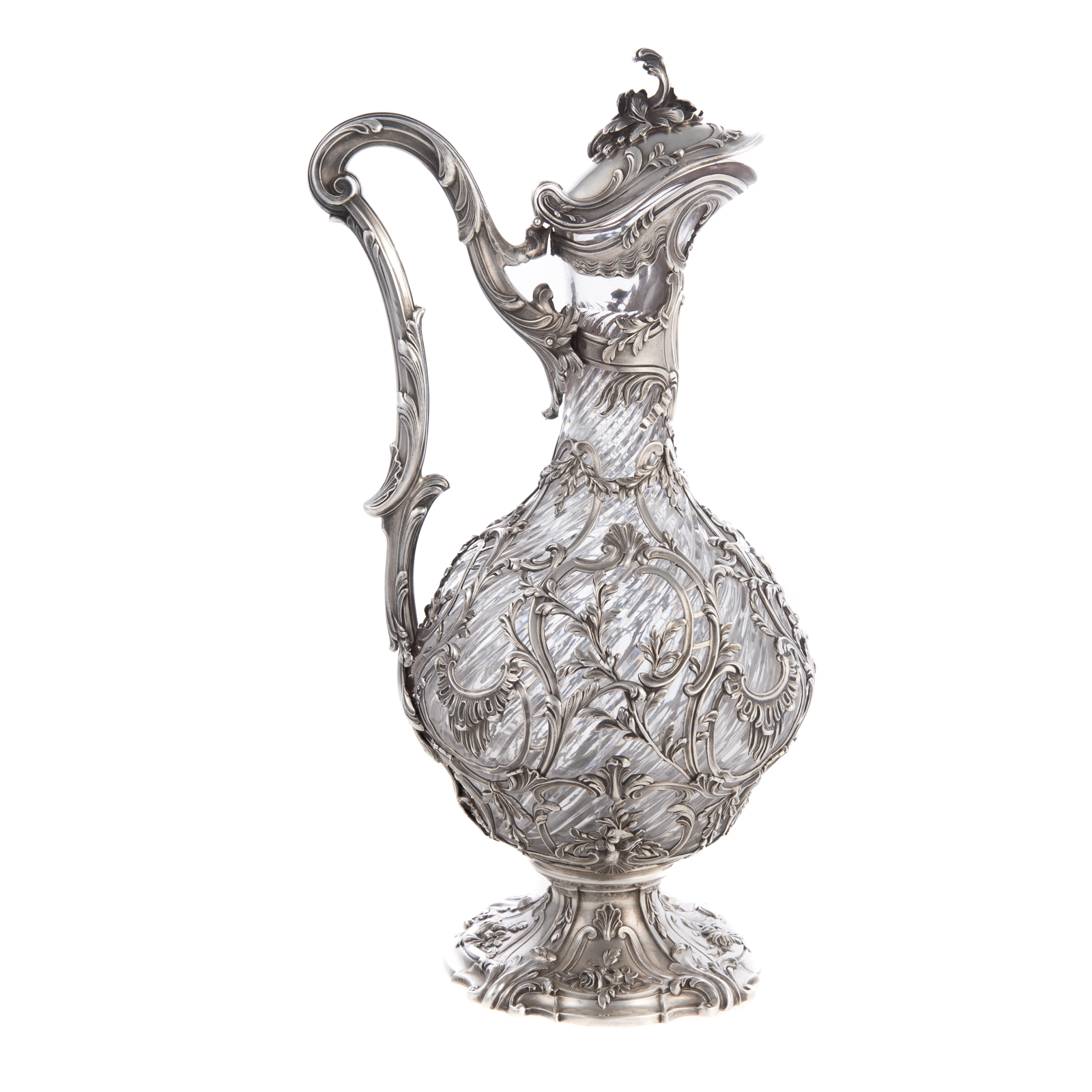 FRENCH SILVER-MOUNTED DECANTER BY