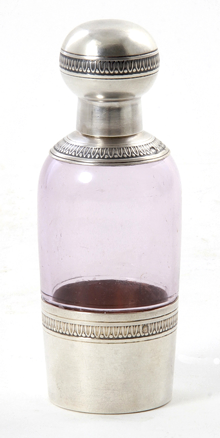 French silver-mounted glass perfume
